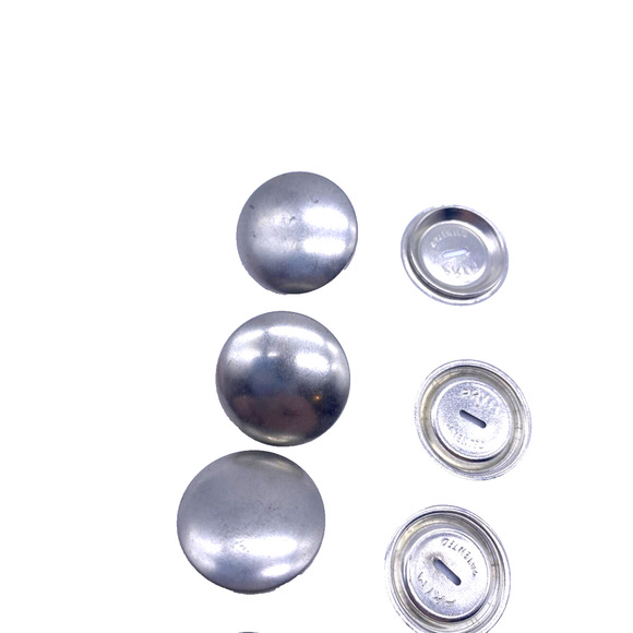 Metal Buttons / Clasp Covers Silver Set Lot 8 Pieces Vintage Collection - Picture 4 of 10